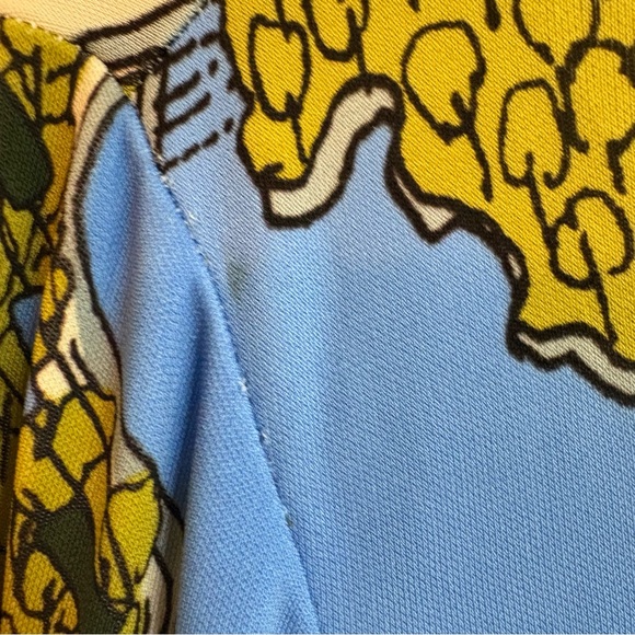 Tory Burch Balloons In The Sky Print Top Blouse Mock Neck Hot Air Green 12 - Picture 2 of 8